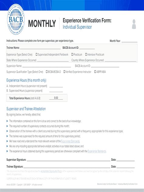 Check out how easy it is to complete and eSign documents online using fillable templates and a powerful editor. . Bacb 2022 monthly verification form